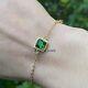 2.00 Ct Princess Cut Simulated Emerald Solitaire Bracelet 14k Yellow Gold Finish