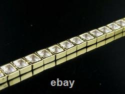 2.24 Ct. 10K Yellow Gold Over Diamond Iced Square Link Men's Bracelet 8.5