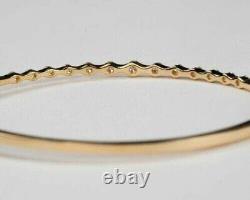 2.50CT Round Real Moissanite Women's Bangle Bracelet 14K Yellow Gold Finish