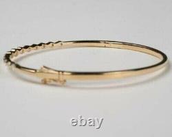 2.50CT Round Real Moissanite Women's Bangle Bracelet 14K Yellow Gold Finish