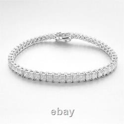 2.5/3mm D Color Princess Cut Moissanite Tennis Bracelet 925 Sterling Silver Gift