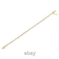 2 Carat Real Diamond Link Bracelet 14K Yellow Gold Plated Sterling Silver 7-1/4