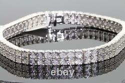 2 Row Bracelet With Natural Diamonds in Sterling Silver 7.5 Inches