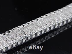 2 Row Bracelet With Natural Diamonds in Sterling Silver 7.5 Inches