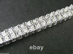 2 Row Bracelet With Natural Diamonds in Sterling Silver 7.5 Inches