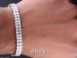 2 Row Bracelet With Natural Diamonds in Sterling Silver 7.5 Inches