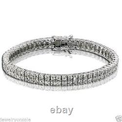 2 Row Bracelet With Natural Diamonds in Sterling Silver 7.5 Inches