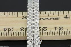2 Row Bracelet With Natural Diamonds in Sterling Silver 7.5 Inches