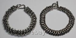 2 Suarti Bali Indonesia 925 Sterling Bracelets, Braided Chain & Ball