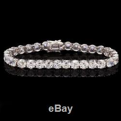 30Ct Simulated Diamond 14K White Gold Plated Sterling Silver Tennis Bracelet 8