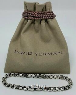 $325 David Yurman 5mm Sterling Silver 925 Box Chain Bracelet 8in