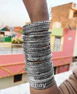 34 Set Solid 925 Sterling Silver Designer Stackable Best Designer Bangle MD03