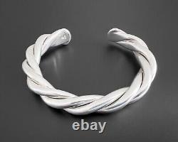 39g Vtg Silpada Heavy Sterling Wire Thick Twisted Braid Rope Design Bracelet