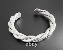 39g Vtg Silpada Heavy Sterling Wire Thick Twisted Braid Rope Design Bracelet