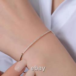 3Ct Round Cut Diamond Lab Created Women's Bangle Bracelet 14K Rose Gold Finish