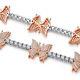 3mm Moissanite Tennis Chain Bracelet 3 Butterfly 925 Sterling Silver Women 7.5'