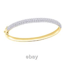 3.40 Ct Pave Bangle Bracelet Simulated Diamond Sterling Silver 925