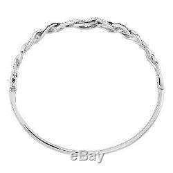 3/4 ct Black & White Diamond Bangle Bracelet in Sterling Silver