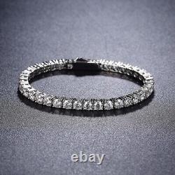 3-4mm Real VVS1 Moissanite Tennis Bracelet 925 Sterling Silver GRA Passes Tester