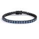 3-5mm Royal Blue Moissanite Tennis Bracelet 925 Sterling Silver Plated Black Men