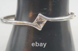3 Carat Diamond Solitaire Sterling Silver Bracelet 925 G1 Princess Cut Size 7