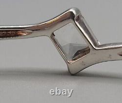 3 Carat Diamond Solitaire Sterling Silver Bracelet 925 G1 Princess Cut Size 7
