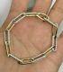 3 Ct 14k Yellow Gold Finish Round Cut Diamond Open Link Chain Paperclip Bracelet