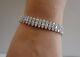 3 Row Tennis Bracelet With 15 Ct Lab Diamonds / 925 Sterling Silver / 7.25'' Long