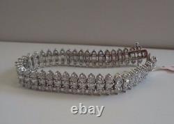 3 ROW TENNIS BRACELET With 15 CT LAB DIAMONDS / 925 STERLING SILVER / 7.25'' LONG