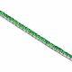 3 Mm Round Gemstone Green Emerald Tennis Bracelet In 14k White Gold Over 7.25