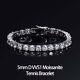 3mm 4mm 5mm D Color Moissanite Tennis Bracelet 925 Sterling Silver Pass Tester