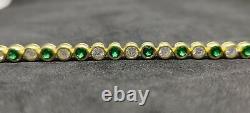 4Ct Lab Created Emerald Diamond Round Tennis Bracelet 14kt Yellow Gold Plated
