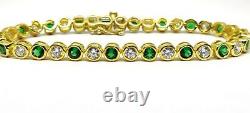 4Ct Lab Created Emerald Diamond Round Tennis Bracelet 14kt Yellow Gold Plated