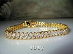 4Ct Marquise Cut Diamond VVS1/D Tennis Bracelet 14K Yellow Gold Over 7.25