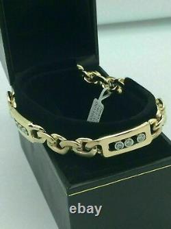 4Ct Round Cut Lab Created Diamond Men's Lab Bracelet 14K Yellow Gold Finish