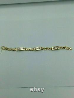 4Ct Round Cut Lab Created Diamond Men's Lab Bracelet 14K Yellow Gold Finish