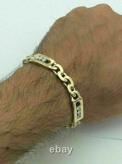 4Ct Round Cut Lab Created Diamond Men's Lab Bracelet 14K Yellow Gold Finish