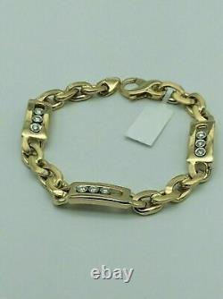 4Ct Round Cut Lab Created Diamond Men's Lab Bracelet 14K Yellow Gold Finish