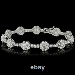 4Ct Round Cut VVS1/D Diamond Women's Tennis Bracelet 14K White Gold Finish