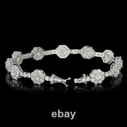 4Ct Round Cut VVS1/D Diamond Women's Tennis Bracelet 14K White Gold Finish