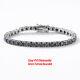 4mm Gray Vvs Moissanite Tennis Chain Bracelet 925 Sterling Silver Pass Tester