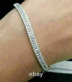 4.00Ct Round Cut Diamond VVS1/D Tennis Bracelet 14K White Gold Over 7.25