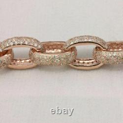 4.00Ct Round Cut VVS1/D Diamond Link Bracelet 14K Rose Gold Over 7.25