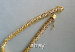 4.00 Ct Round Cut Diamond VVS1/D Tennis Bracelet 14K Yellow Gold Over 7.25