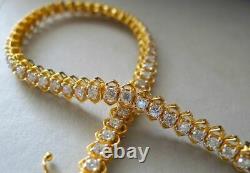 4.00 Ct Round Cut Diamond VVS1/D Tennis Bracelet 14K Yellow Gold Over 7.25