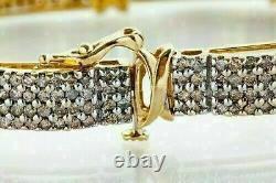 4.50Ct Round Cut VVS1/D Diamond Woman's Bracelet In 14k Yellow Gold Over
