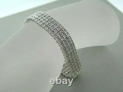 4 row Men's Tennis Bracelet with Natural Diamonds in Sterling Silver 1.50 Carats