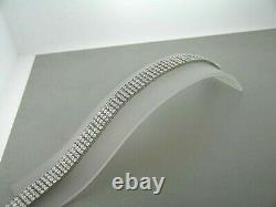 4 row Men's Tennis Bracelet with Natural Diamonds in Sterling Silver 1.50 Carats