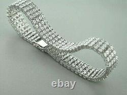 4 row Men's Tennis Bracelet with Natural Diamonds in Sterling Silver 1.50 Carats