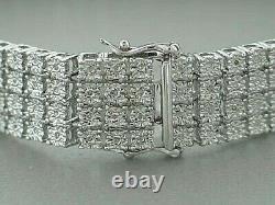 4 row Men's Tennis Bracelet with Natural Diamonds in Sterling Silver 1.50 Carats